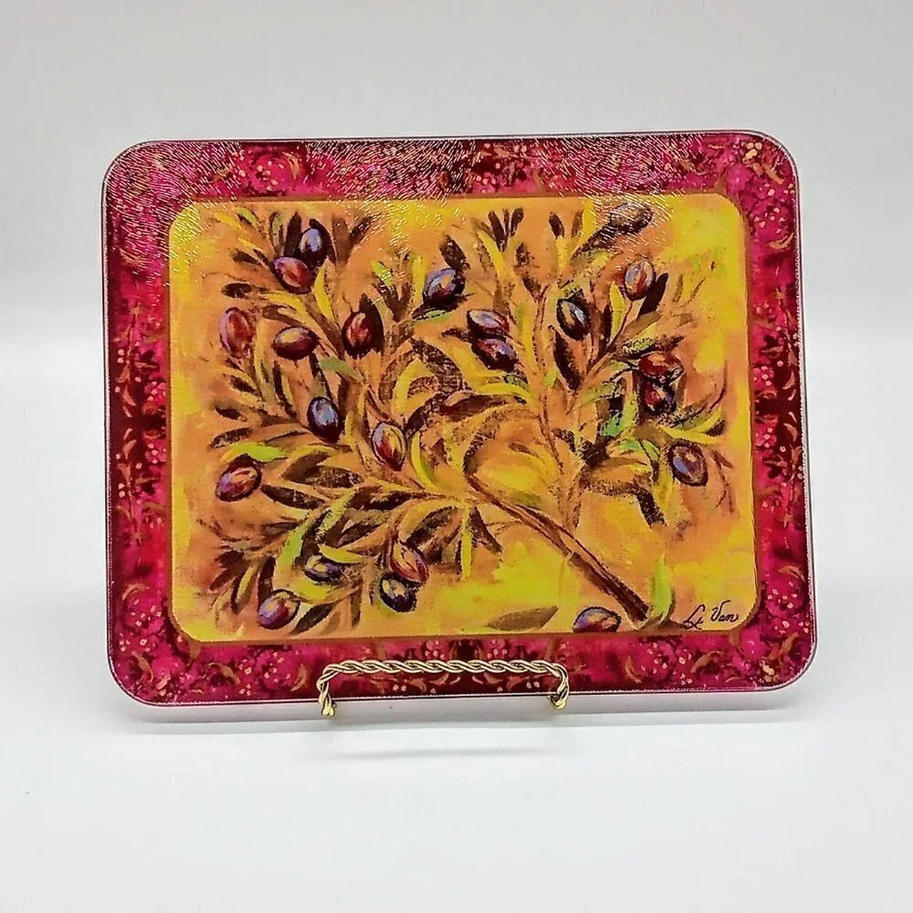 Li Van Rectangular Textured Glass Trivet
